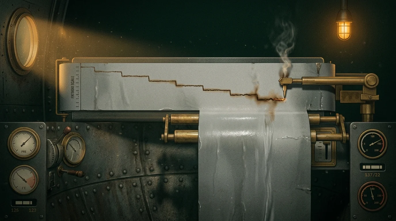 The echo-sounder strip under the brass stylus arm